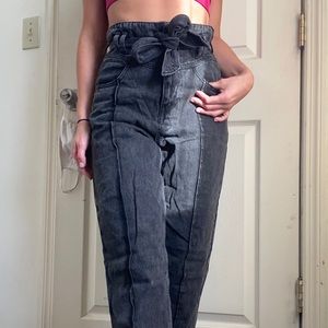 COPY - Tie ruched black denim strait leg jeans size 26